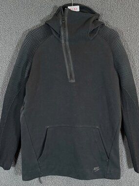 Nike Tech Fleece Half Zip Pullover Sweatshirt Hoodie - Men's Size M - Black